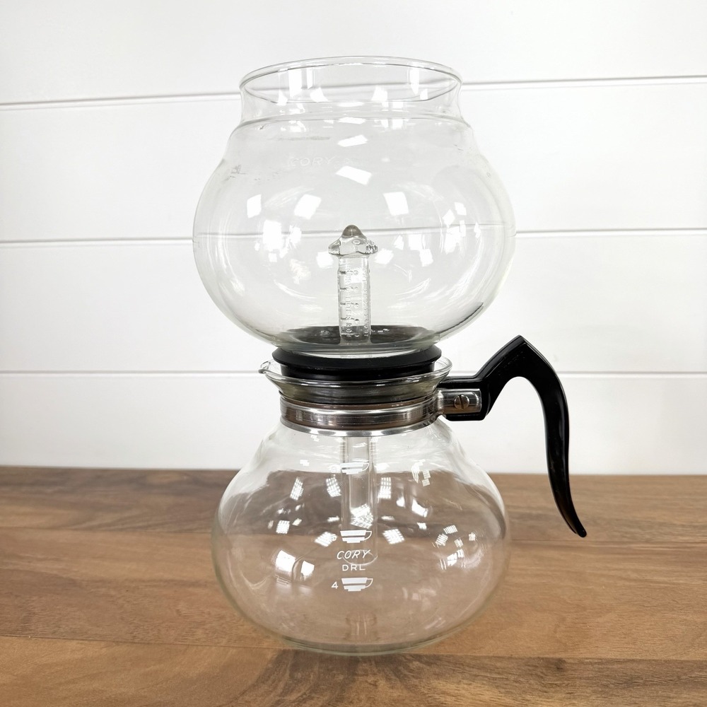 Vintage Cory Vacuum Coffee Brewer Pot 4-8 Cup Glass Model DRU Percolator
